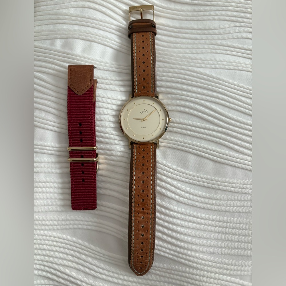 Elegant Brown and Cream Women's Watch